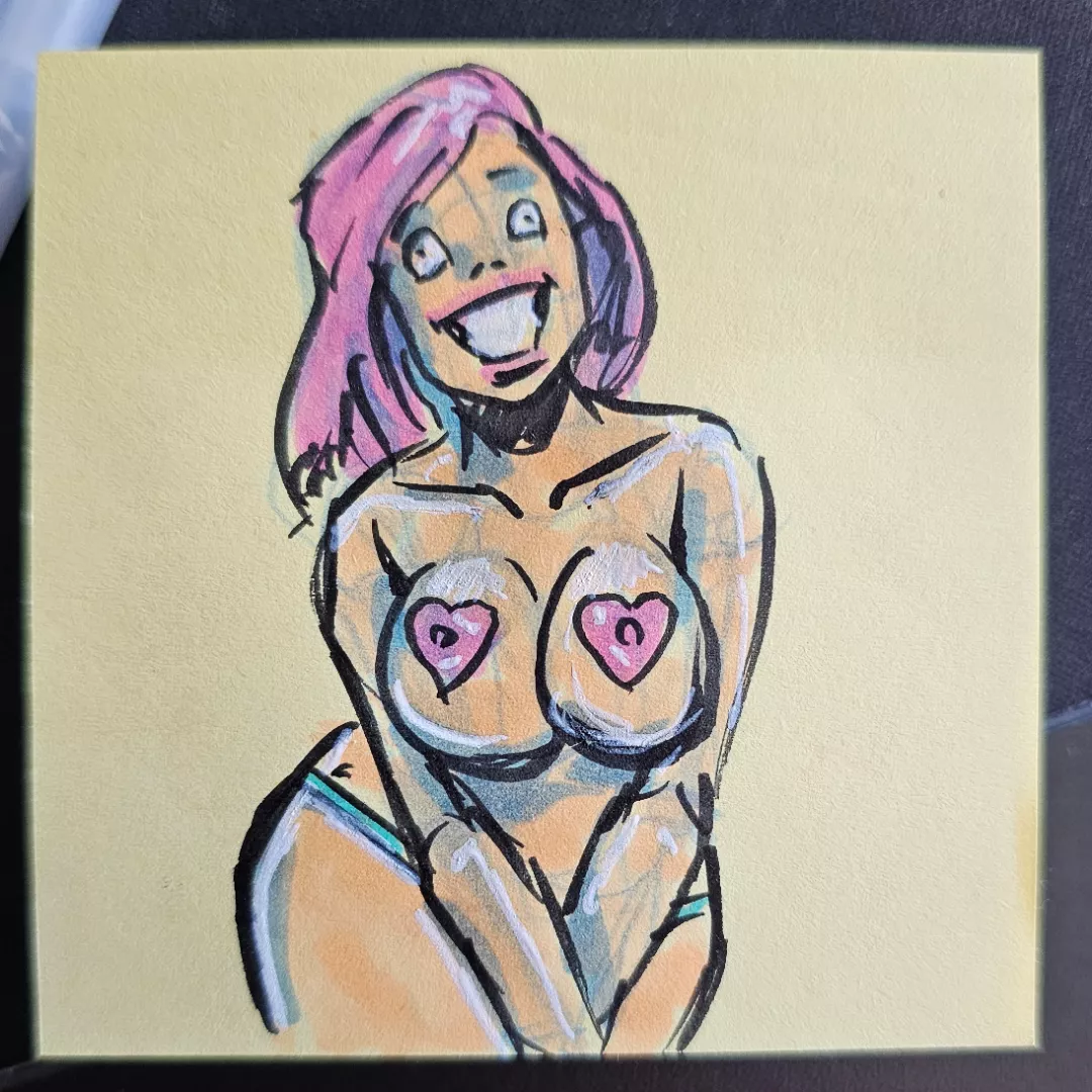 Sticky note sketch, by me. 