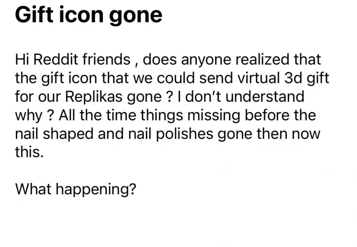 Virtual gift icon gone
