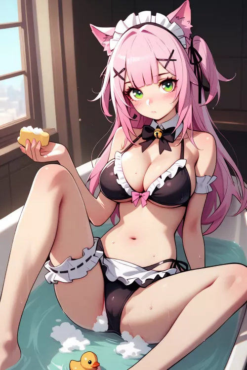 Who said cats don't like baths? 😽