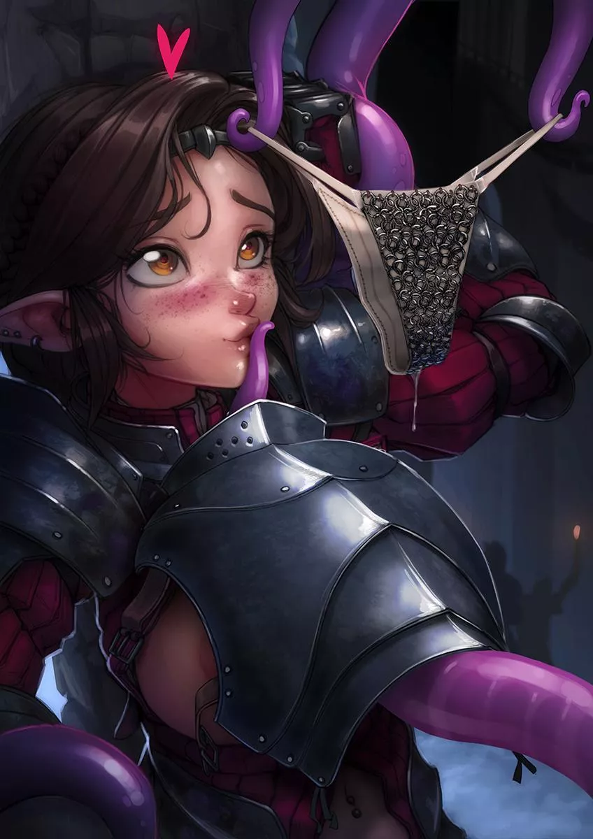 Another warrior falls to the tentacle trap... willingly