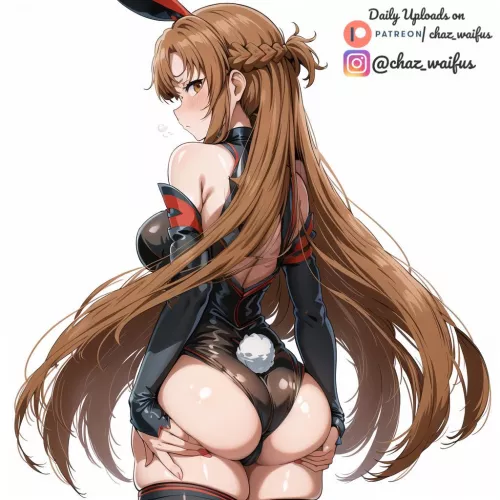 Asuna flexing in her bunnysuit