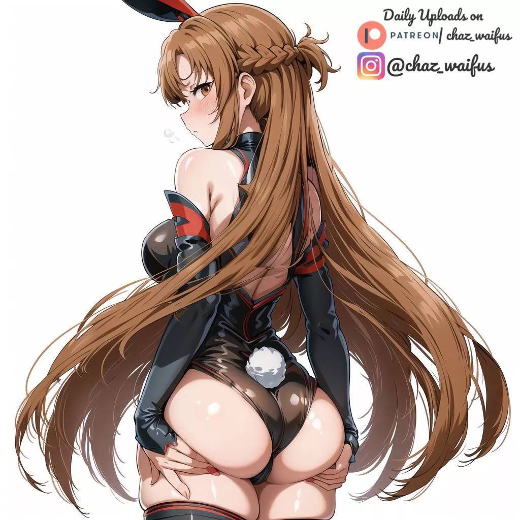 Asuna flexing in her bunnysuit
