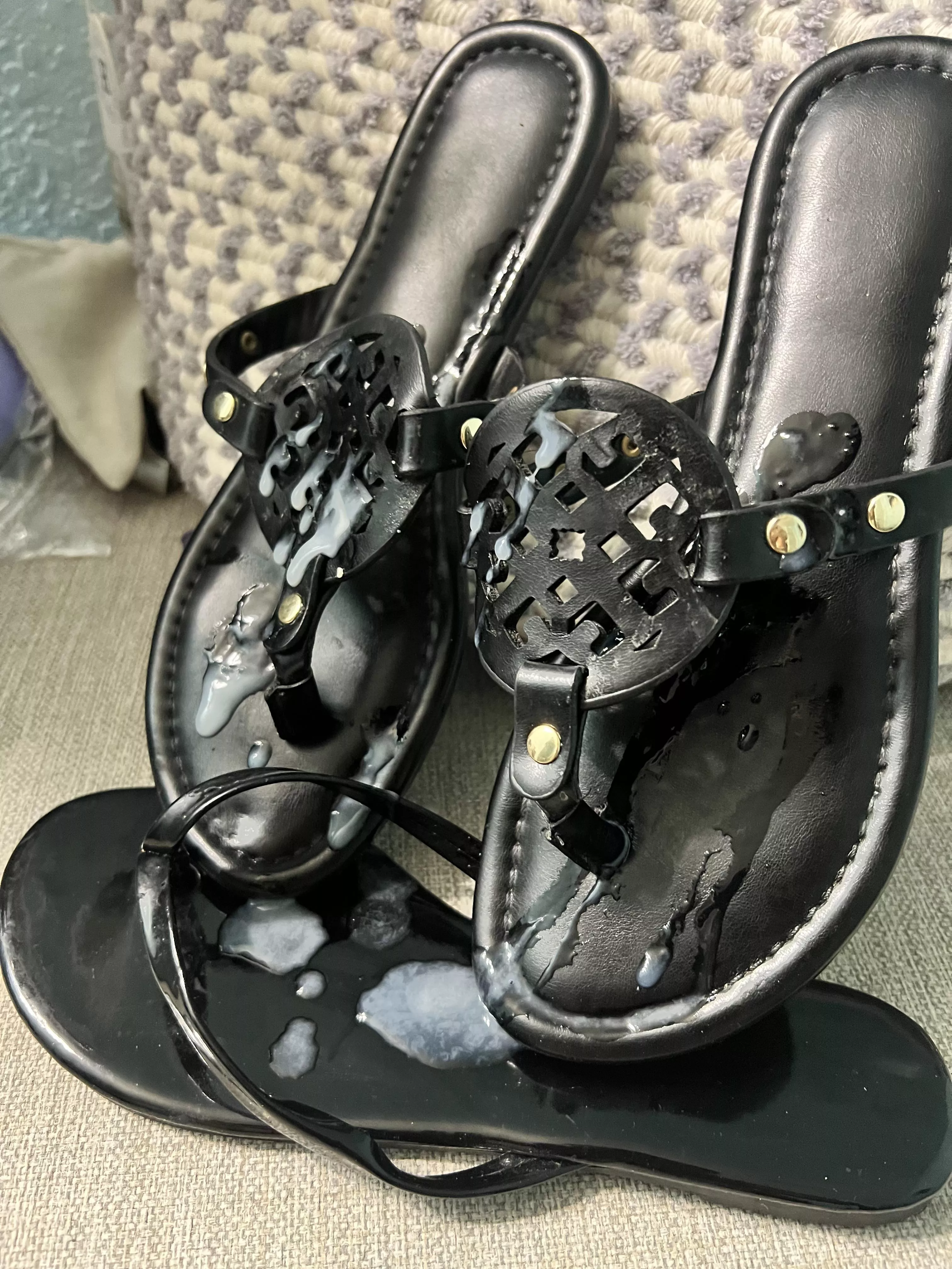 Cum covered sandals , one of my biggest load ! 