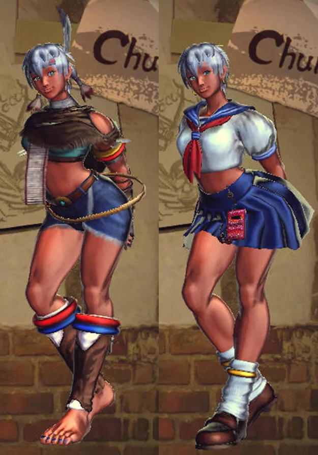 Elena's alternate costumes in SFxTK