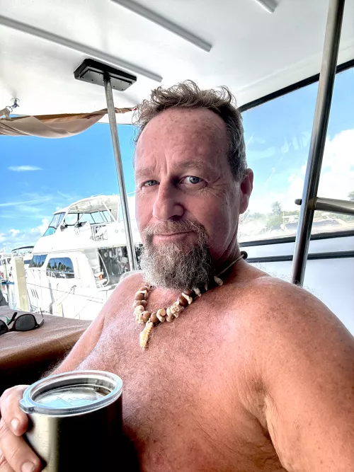 Good morning all you horny f#*kers. Lol. Just enjoying my morning, coffee on the boat and started this Reddit page. Of course, the first thing I had to do was follow Milfhunterfans on here. hit the follow me back button.