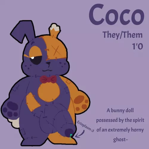 Made a horny lil plush OC cause I've got a bad case of plushophilia~ >w<