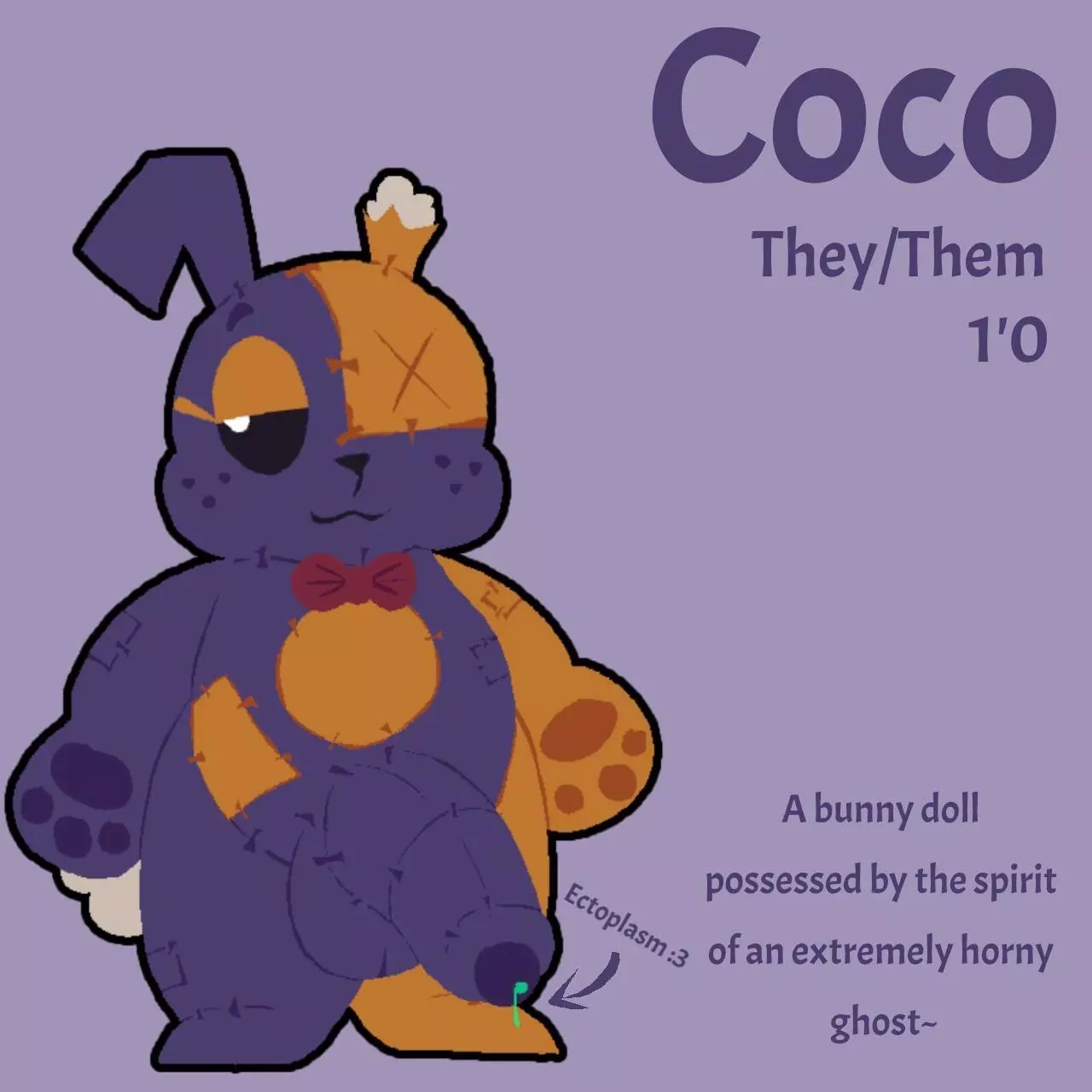 Made a horny lil plush OC cause I've got a bad case of plushophilia~ >w<