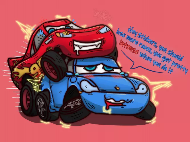 Sally gets her 3.6L flat-6 rearranged by McQueen’s 4 inch billet drive shaft! 