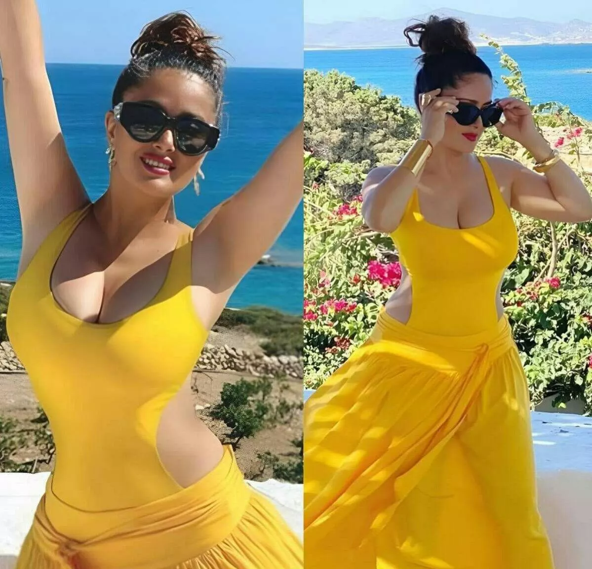 Salma Hayek in yellow