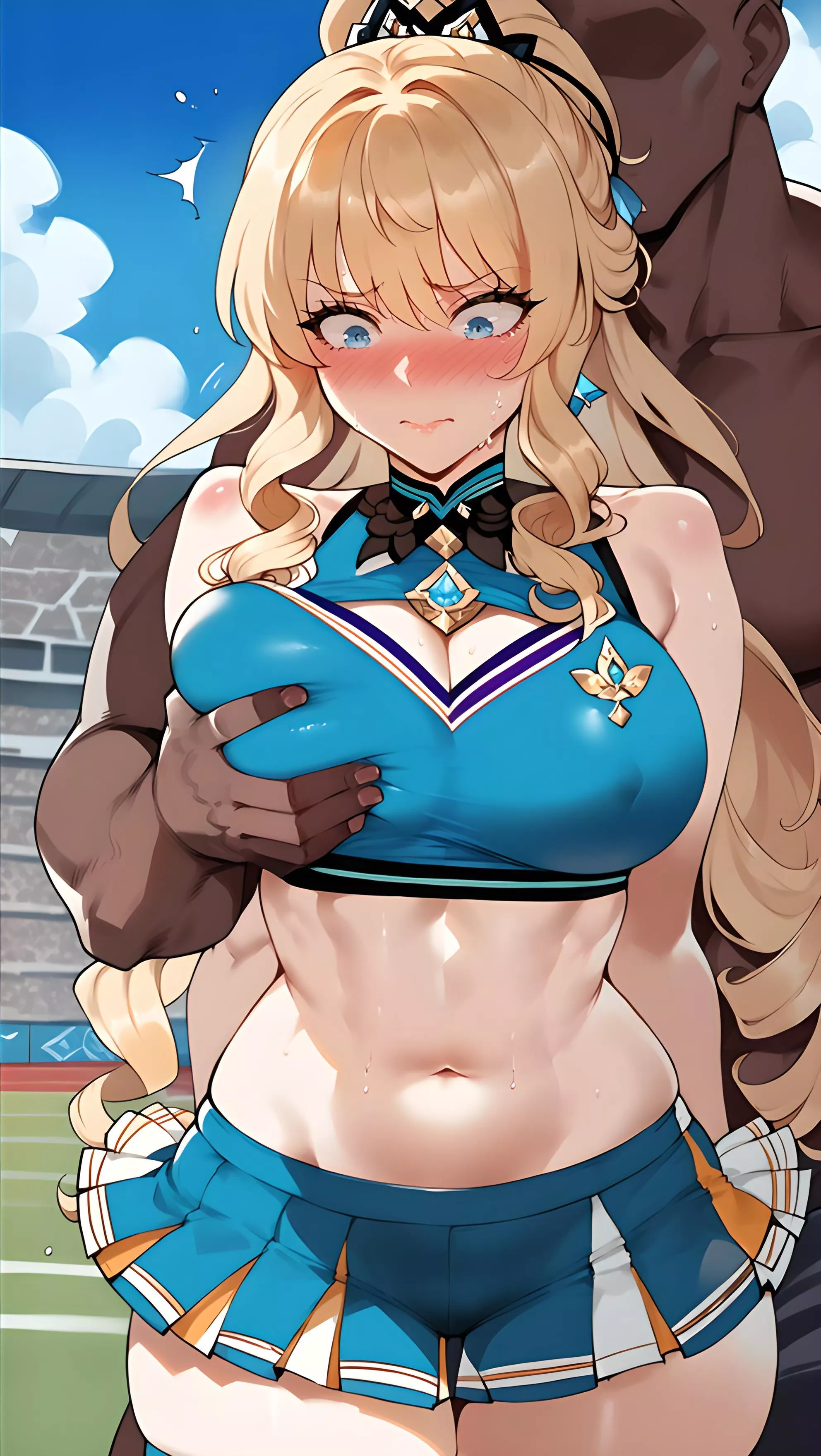 She made a bet that her team would win. Maybe she lost on purpose~