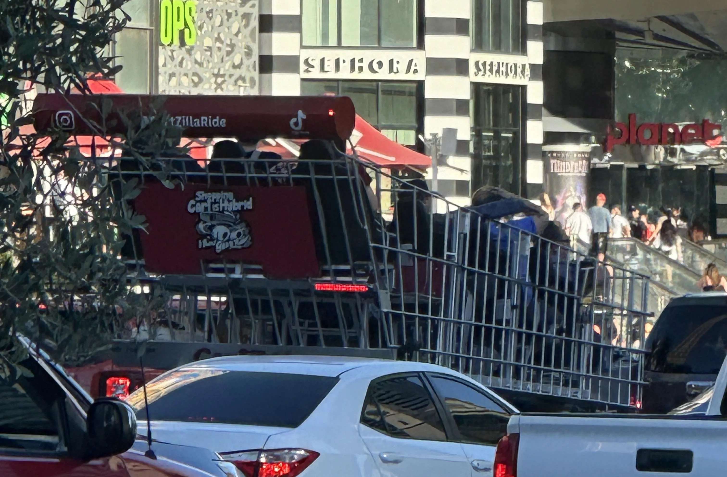 Slut having orgy in the middle of Las Vegas street!