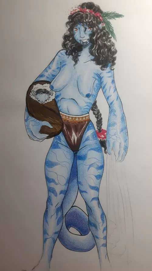 Tribal Na'vi girl from the ocean clans