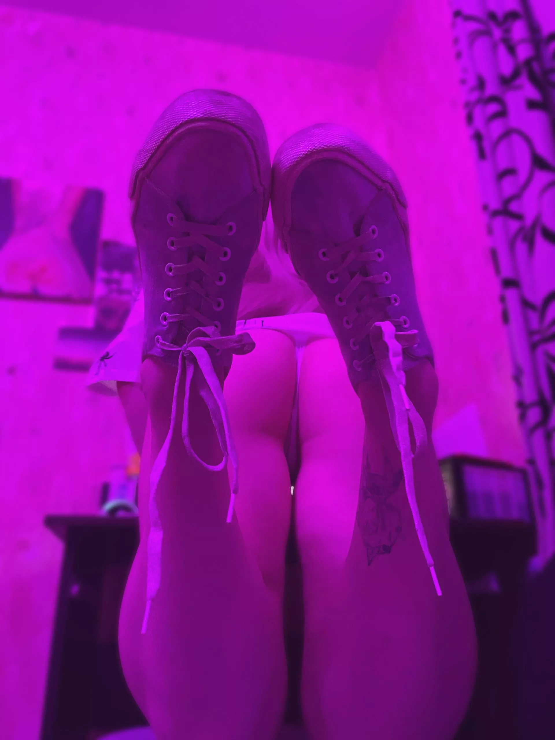 Daddy's gonna spank  me for getting my sneakers dirty?