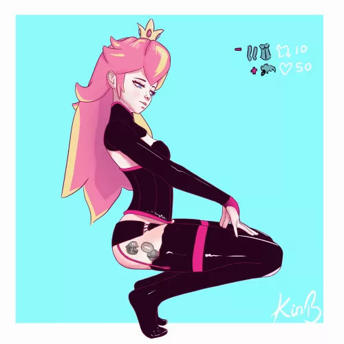 Goth Peach 🖤 art by: @KinngBee on Twitter 