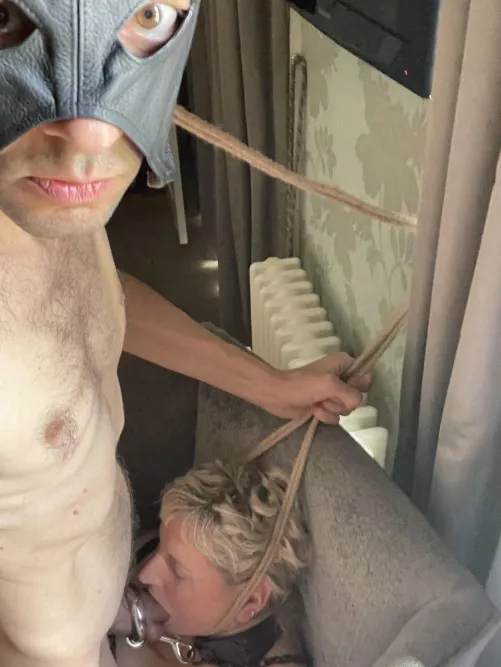 Keep my cock warm or I’ll pull the ropes