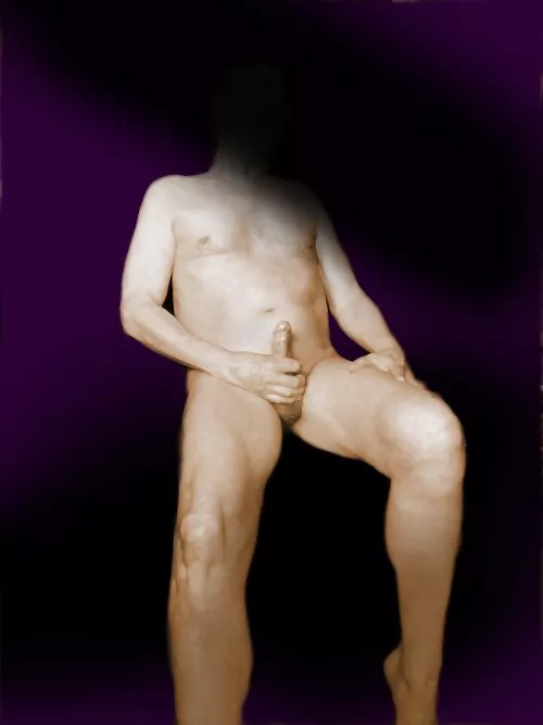 Male Masturbation Demonstration - one image from a series done with a lady artist