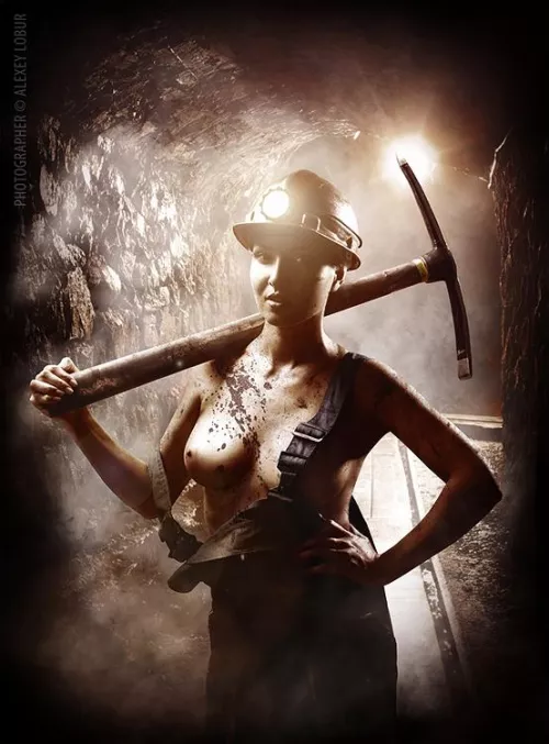 Miner with pickaxe