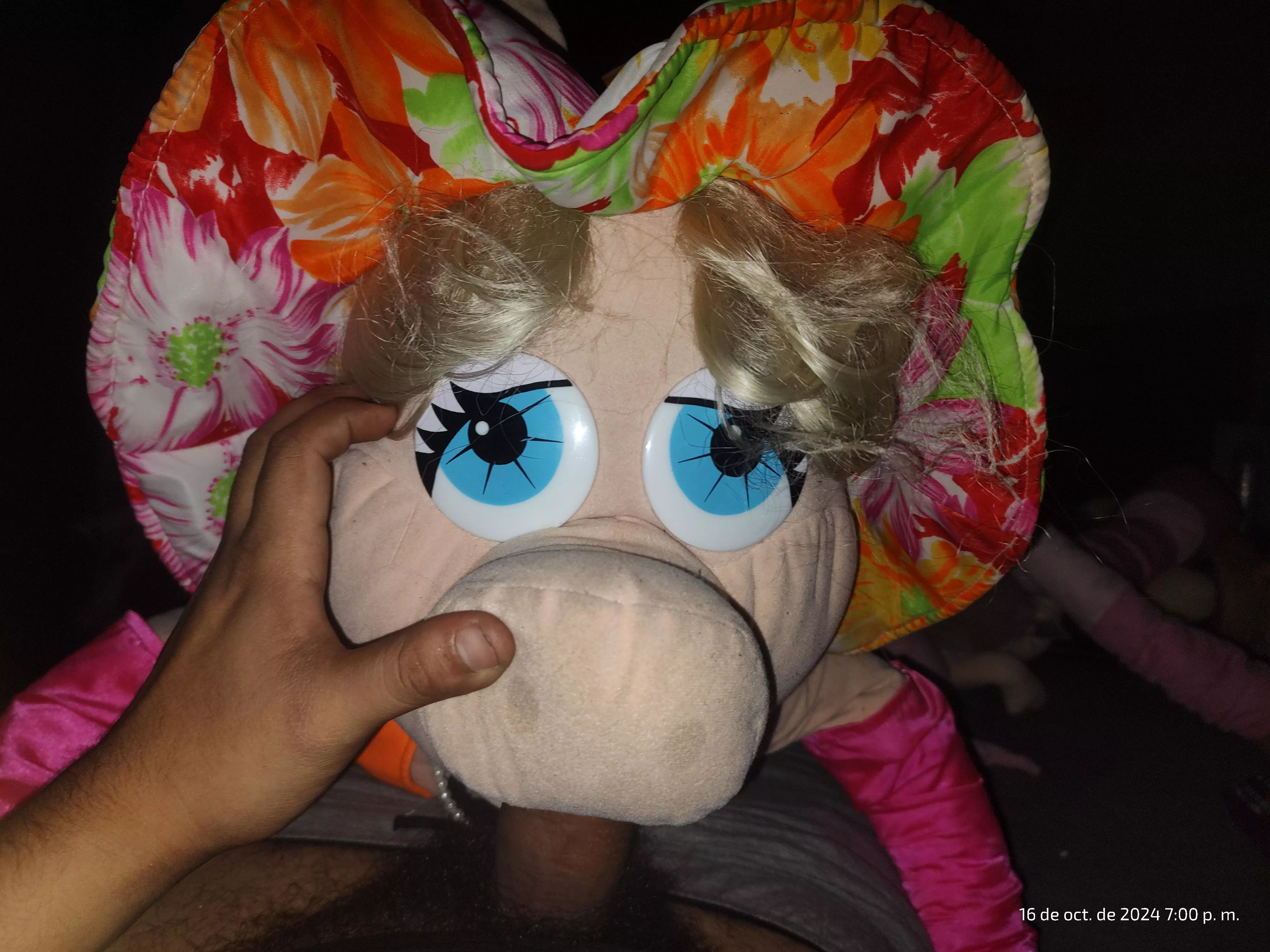 My Miss Piggy plush is having fun 