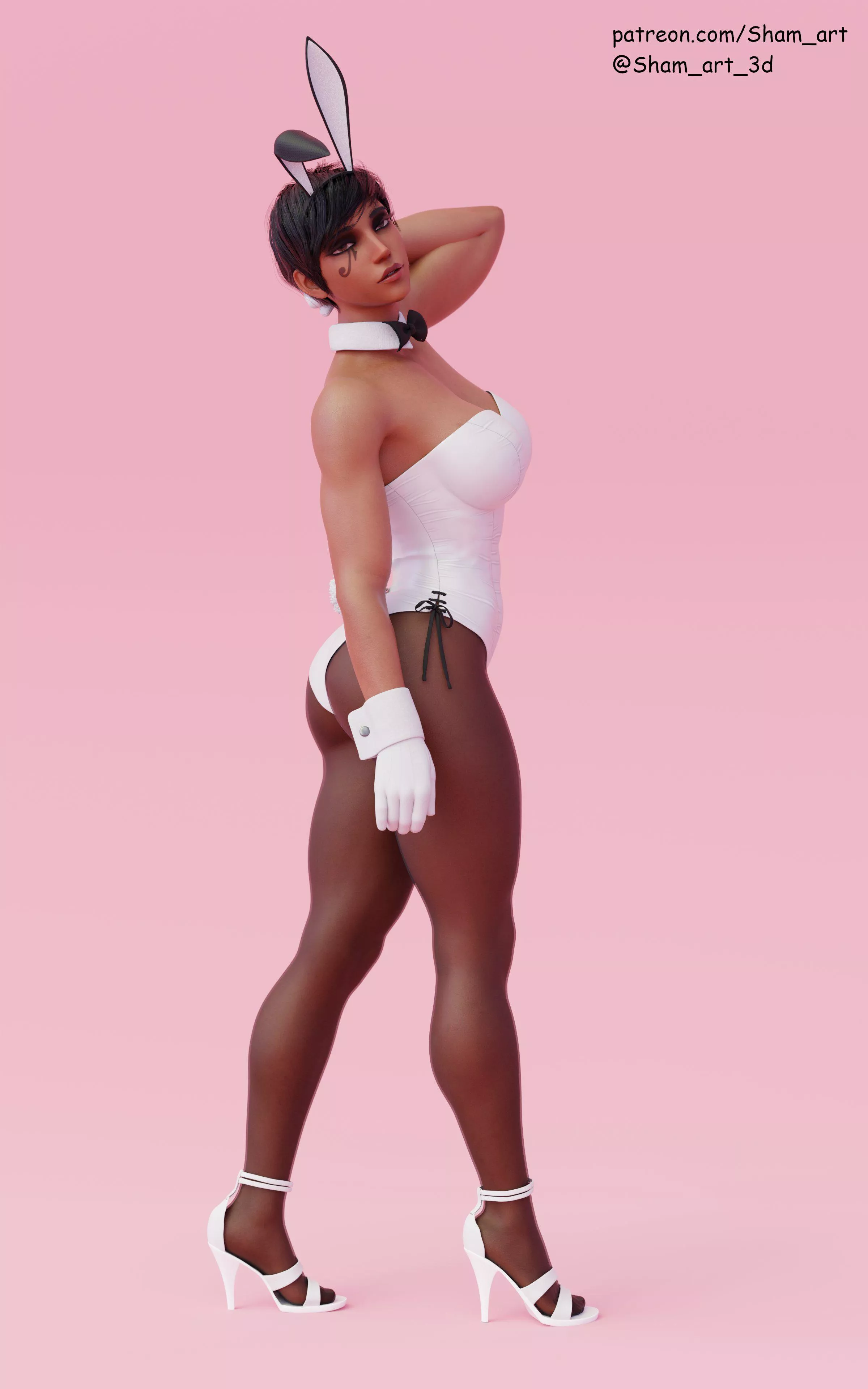 Pharah Bunny Pin-up (Sham_art_3d)
