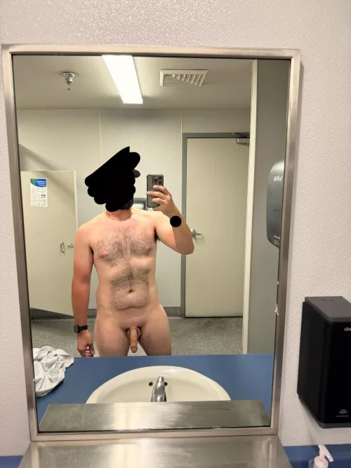 Public restrooms at work are always a good time. 