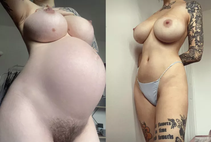 While pregnant vs 8 months after :)