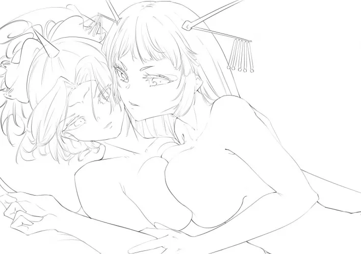 wip sketch akane x kana