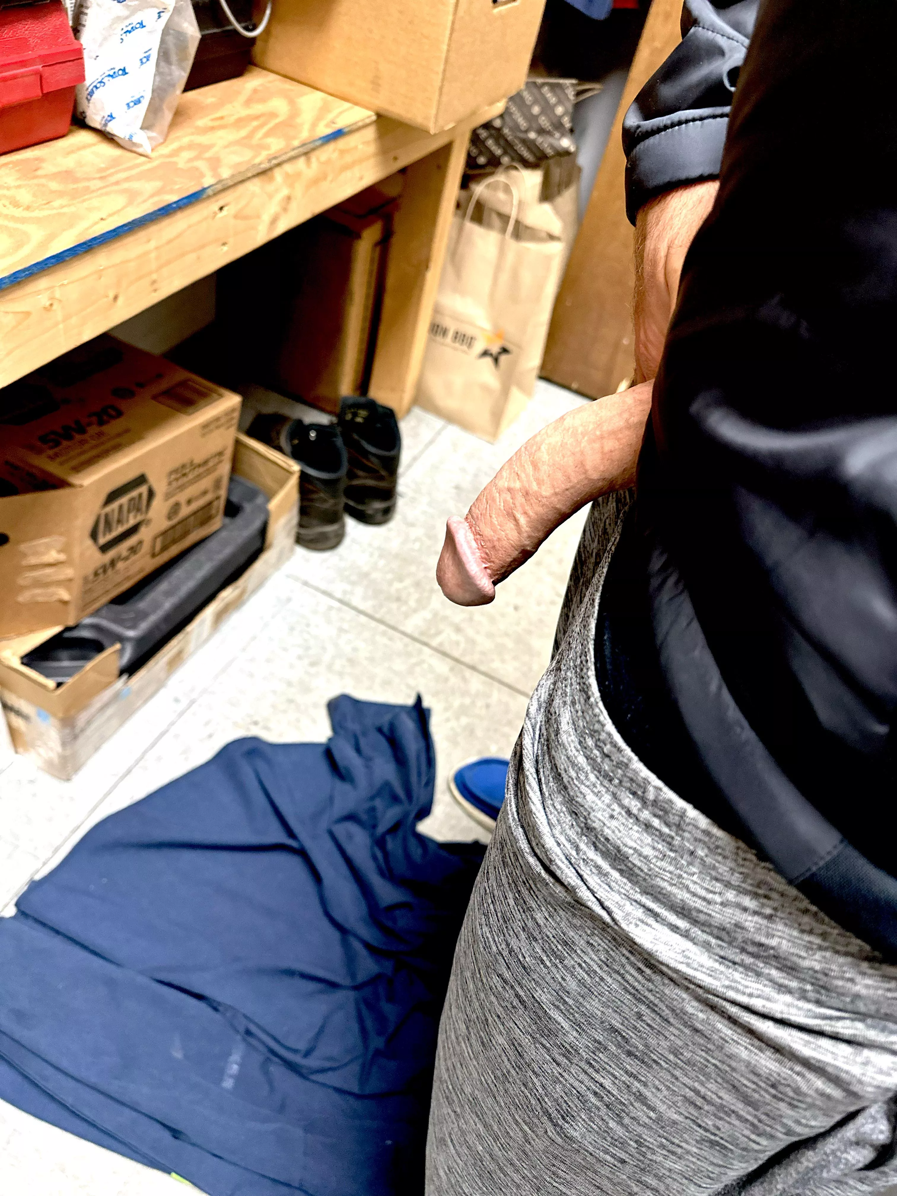 Getting changed for work