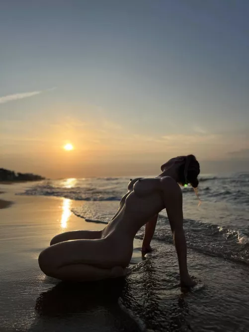 Greeting the sunrise in the nude
