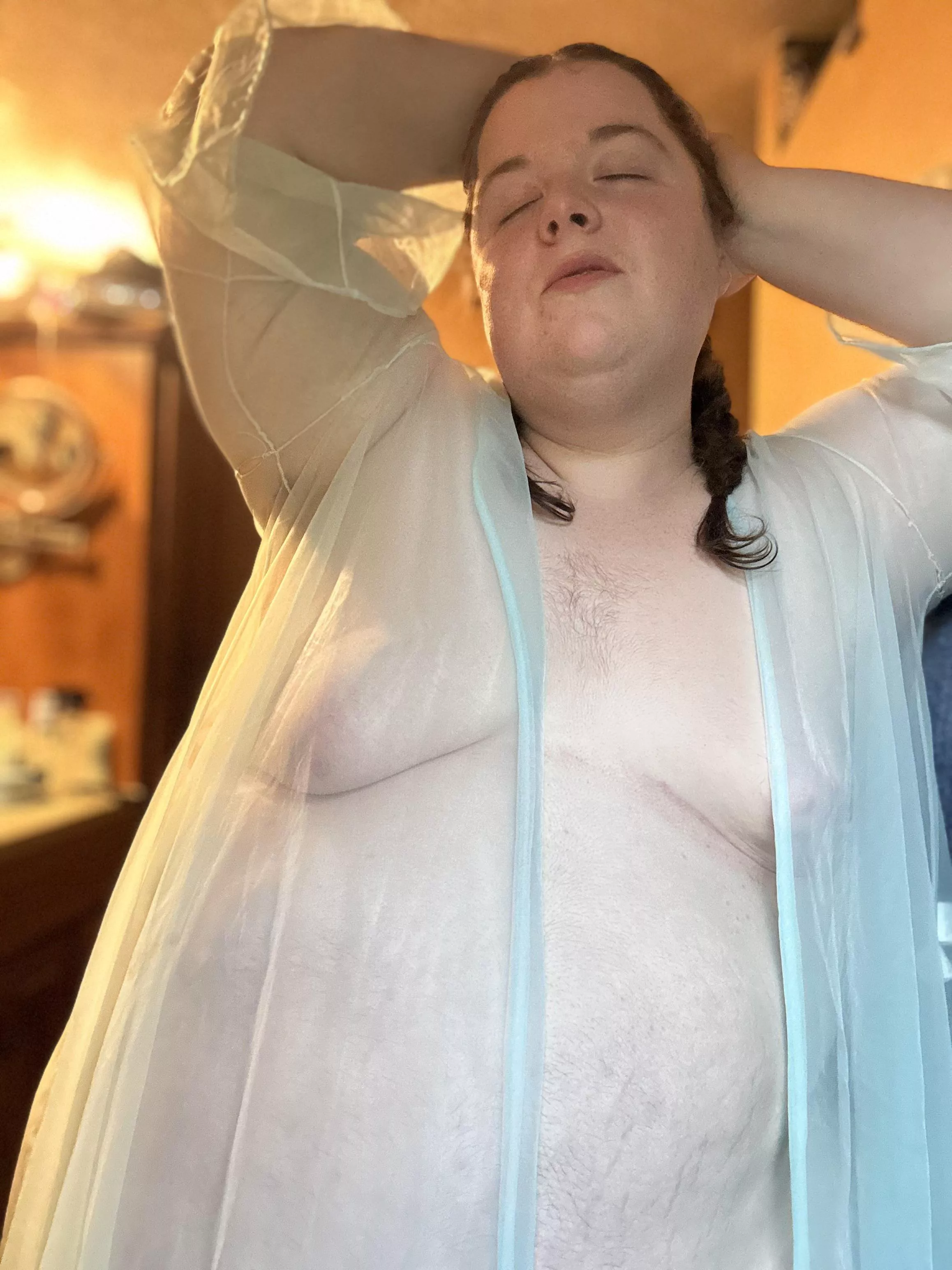 I feel ethereal in this vintage robe tbh haha