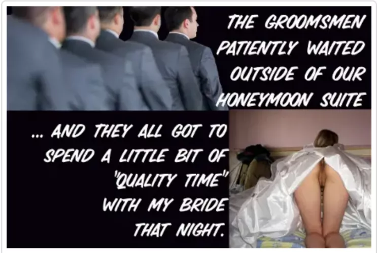 I say patiently in the corner to clean their cocks and her pussy in between each one.