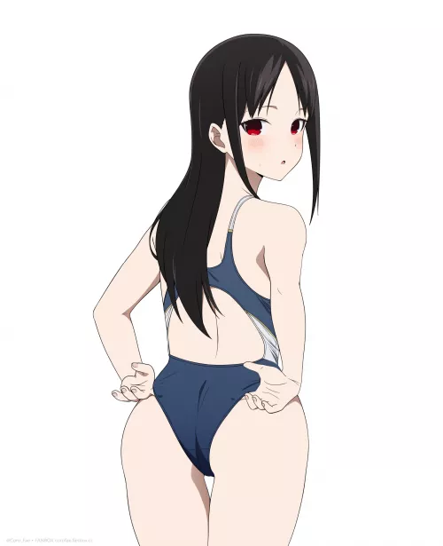 Kaguya Pulling A Wedgie In Her Competition Swimsuit 