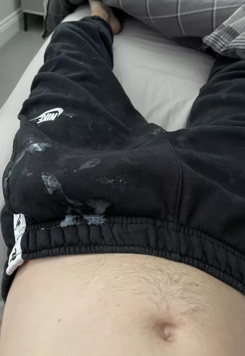 Made a mess on my Nike joggers lads dunno what to do with them now 🥵 
