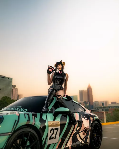 Me as Yor Cat with a Yor Porsche