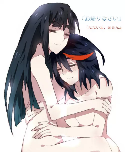 Satsuki and Ryuko cuddling [Kill la Kill] (tabi)