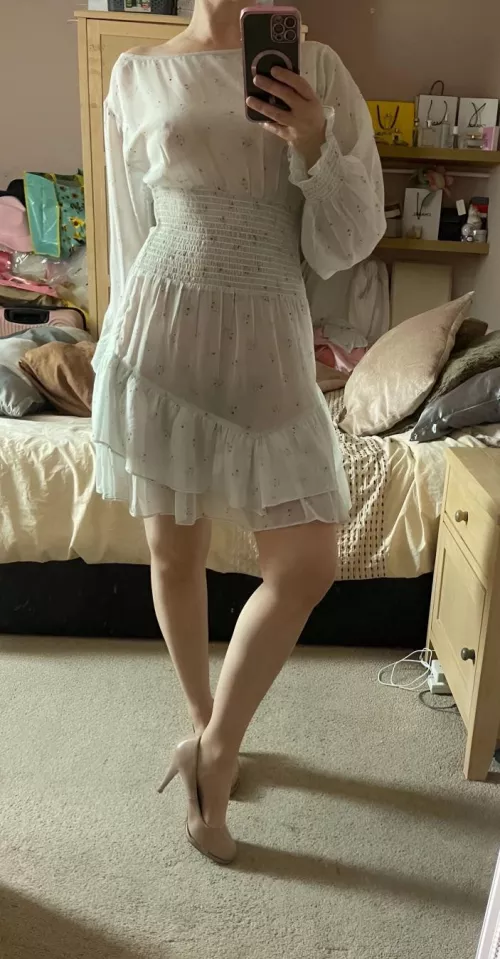 Sheer sundress and heels- looking all ladylike 