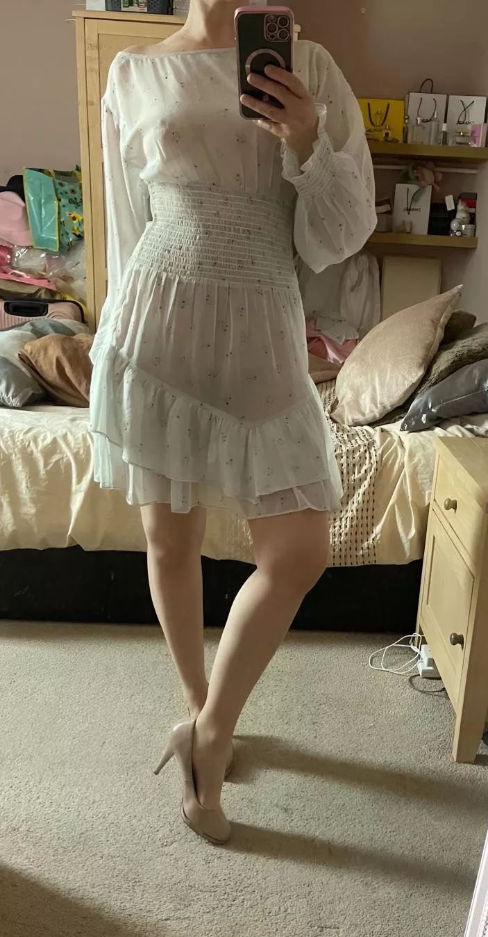 Sheer sundress and heels- looking all ladylike 