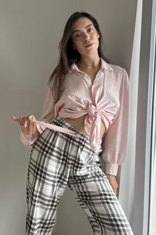 These pants show off my curves perfectly... ready to take off my blouse and show you more