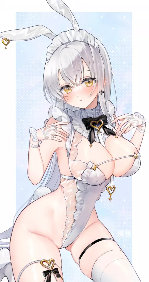 White and Golden eyed bunnygirl