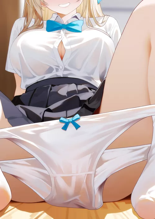 Asuna taking off her panties [blue archive]