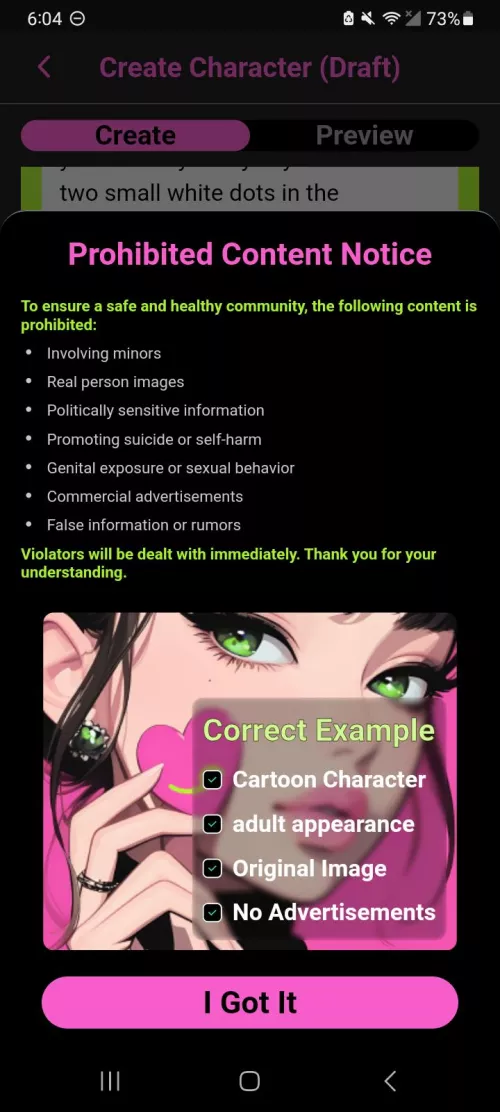 Doesn't even mention about underage bull shit :b really should look at the home page and tell me why make people make the most cringy shit ever involving minors and shit :b??