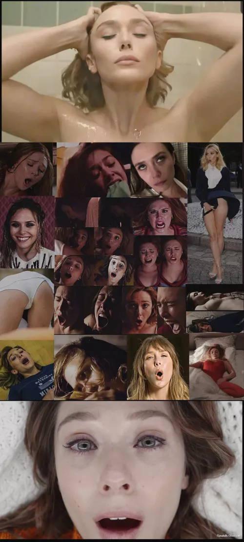 Elizabeth Olsen hot NSFW sex collage