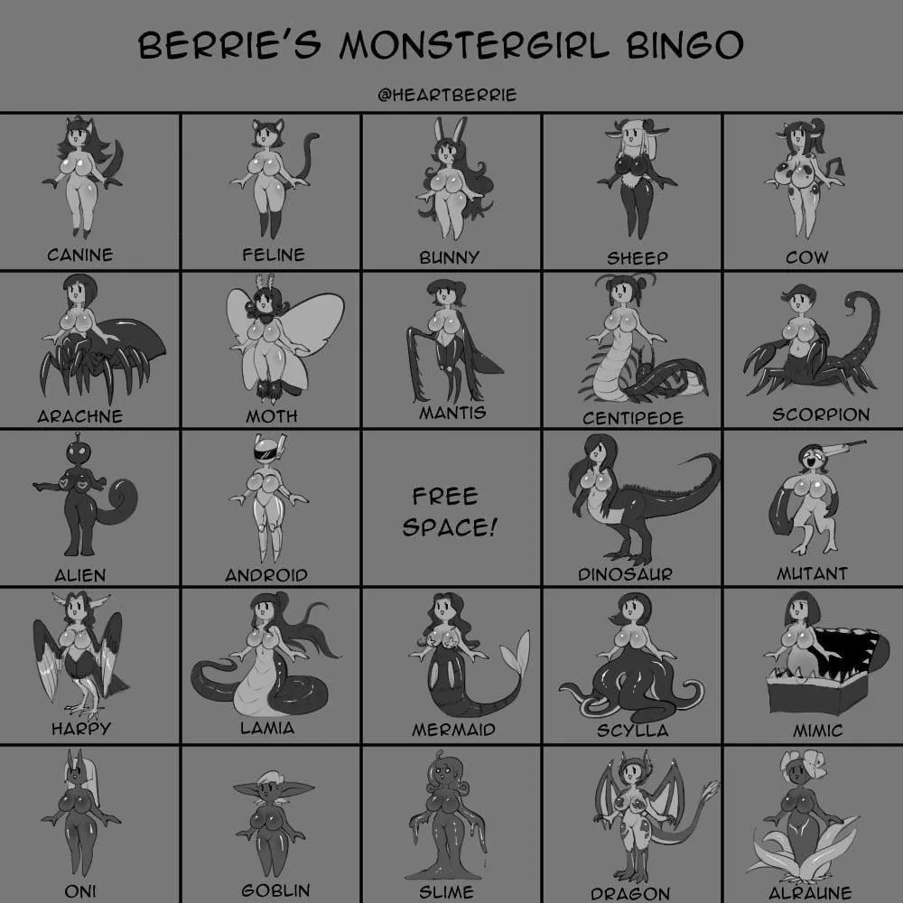 [Fb4A] Looking for someone to help me fill up this bingo, I’m limitless and seeking for semi-literate rp, I can be monsterboy myself :D