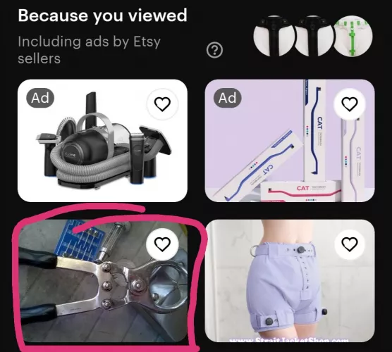 HELP, I just searched for chastity belts on etsy and it immediately showed me a castration tool 😭
