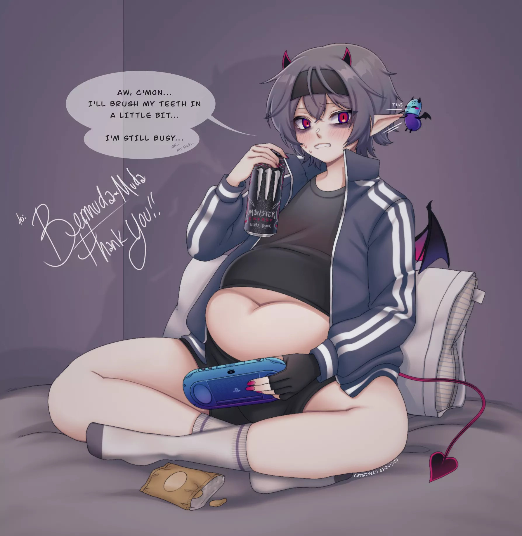 In a little bit. Catboymech