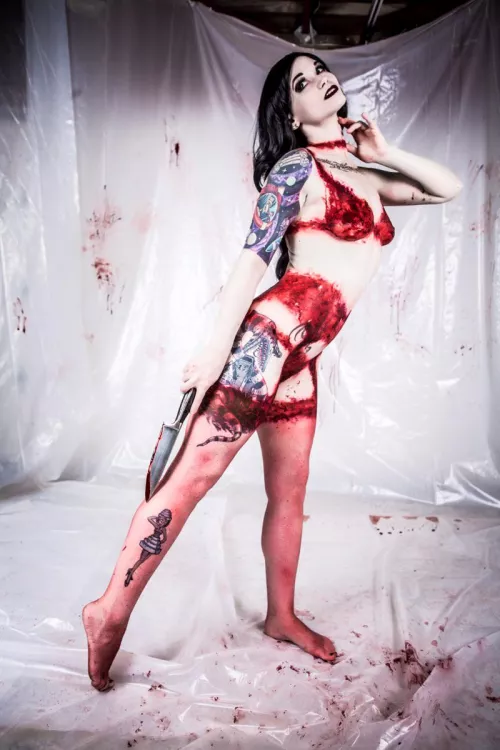 It’s OCTOBER!!! (Fake blood as body paint)