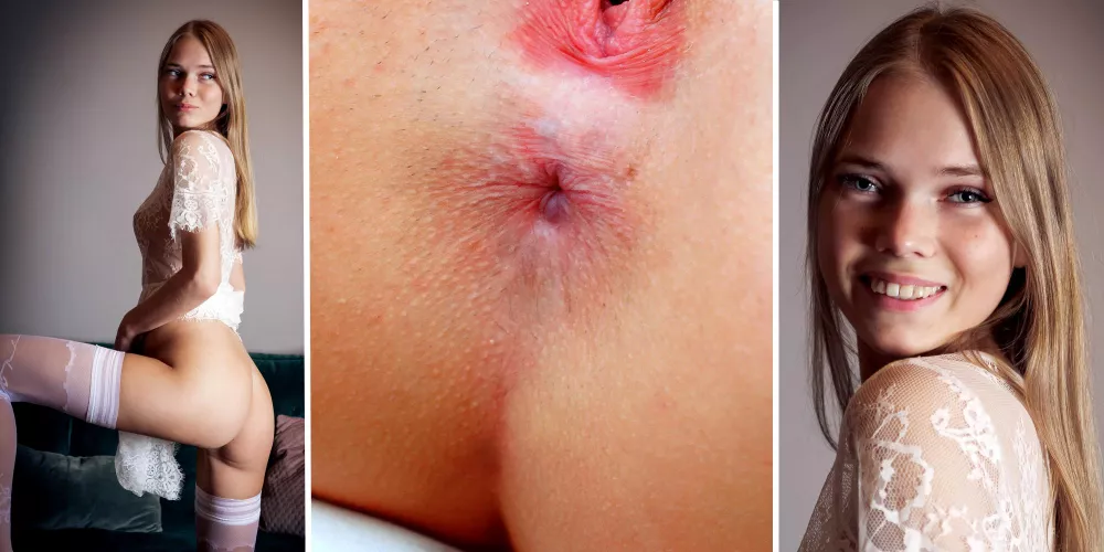 Luise - lace and white stockings, the delicious combination