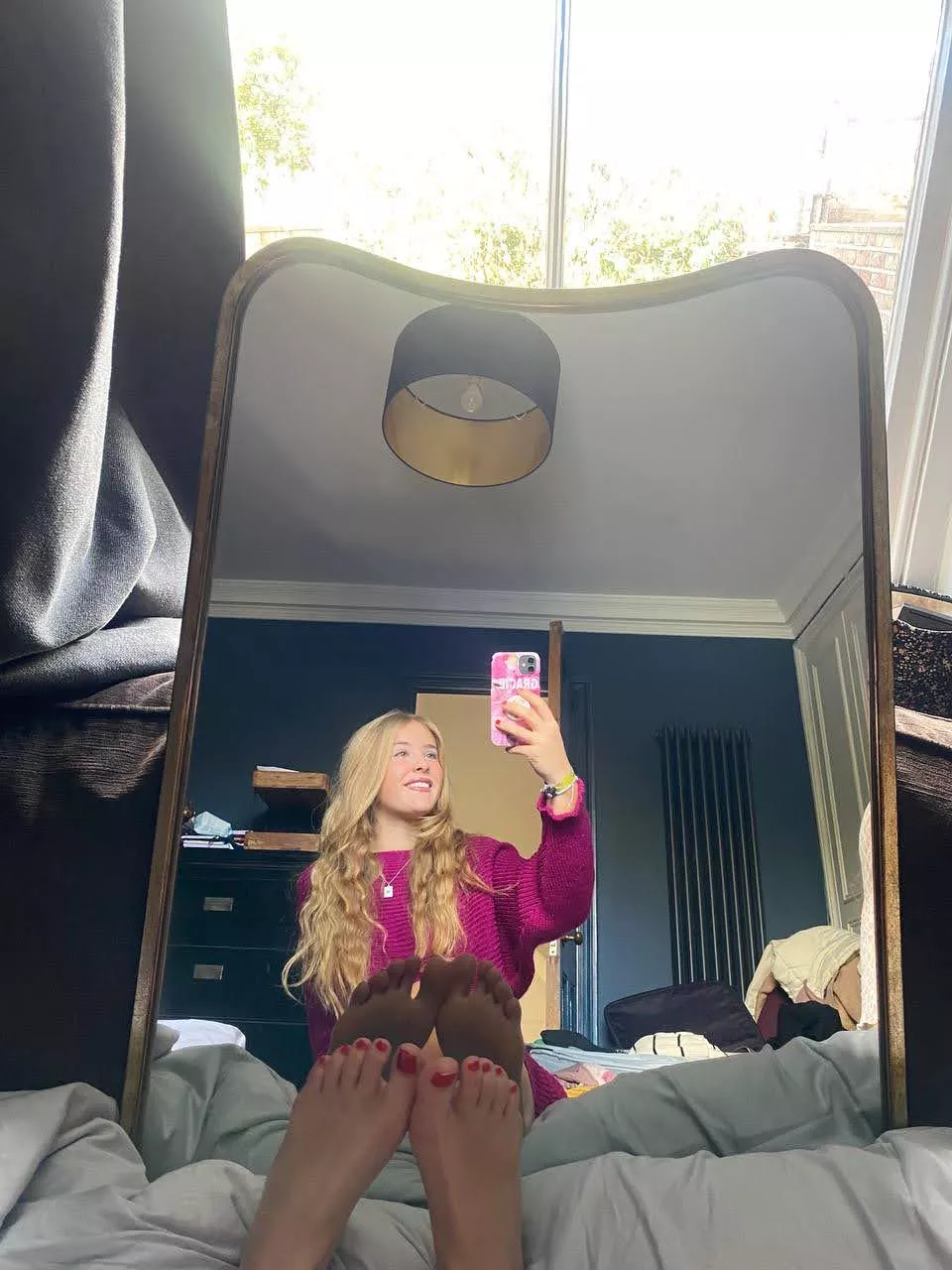 Morning glow, and my toes steal the show! 🌞