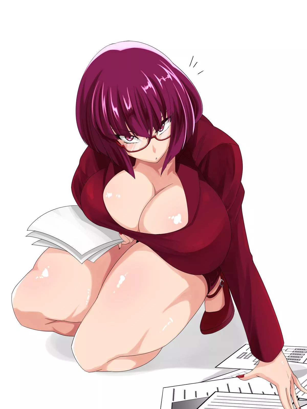 Office Lady Oboro Picks Up Papers (Rakuraku kmczk) [Taimanin]