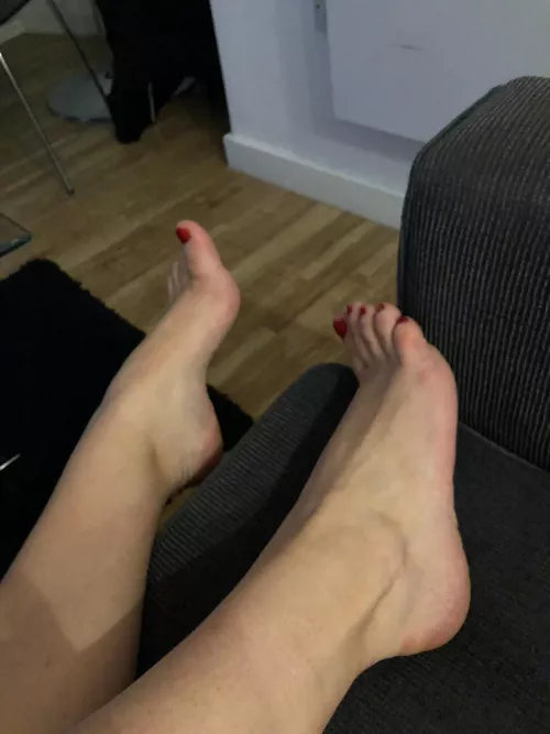 On your knees and suck my toes while I take a nap 😉