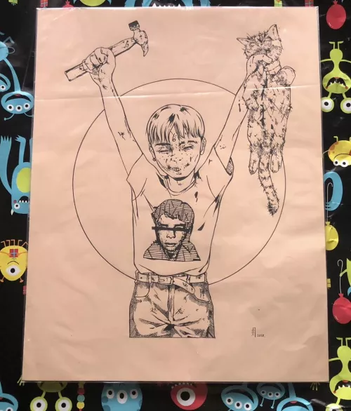 Original art I got from Igor Ruiz years ago. Unfortunately got folded in the mail. 